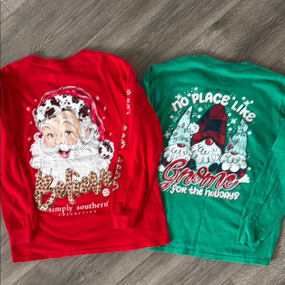 Simply Southern Red Long Sleeve Tee Festive Design it’s a girl thing